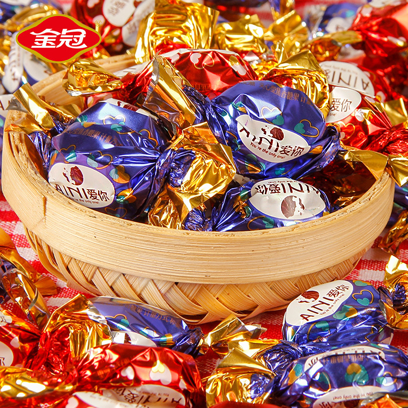 金冠夹心太妃糖500g散装批发休闲糖果婚庆结婚喜糖硬糖零食