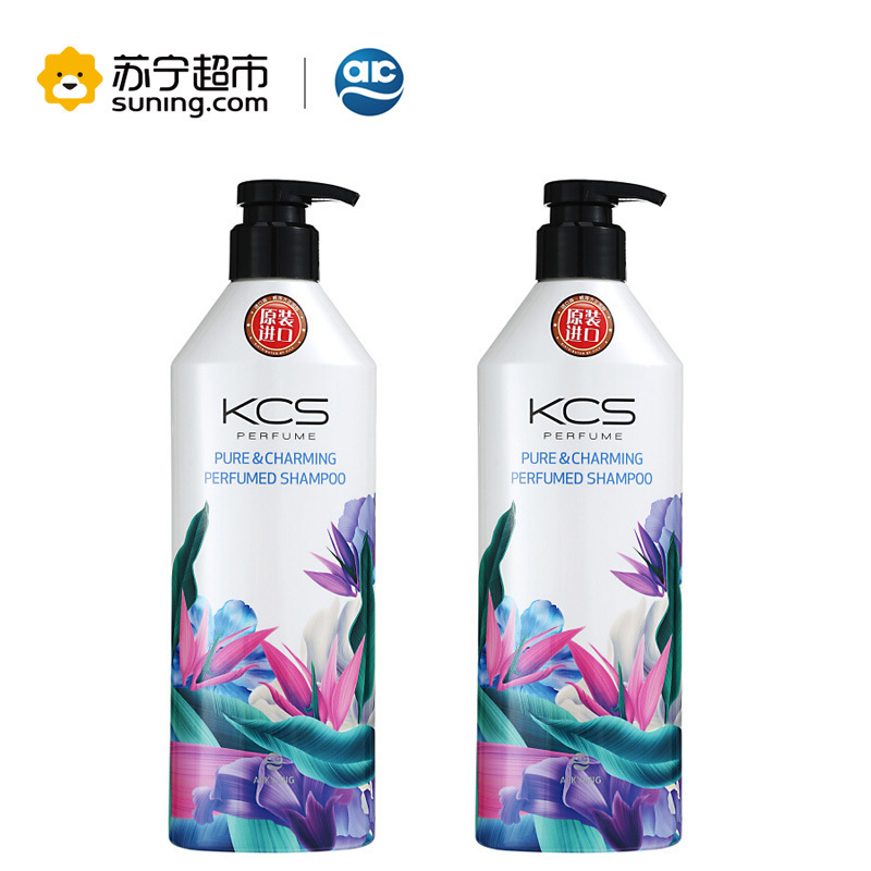 爱敬Aekyung韩国进口KCS可希丝柔顺丝滑洗发水护发套装所有发质600ml+600ml