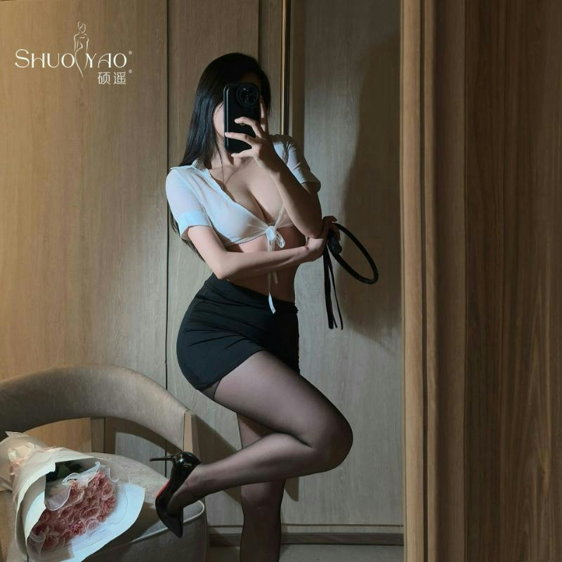 硕遥情趣内衣长袖秘书性感诱惑制服纯欲性感包臀短裙睡衣套装1198高清大图