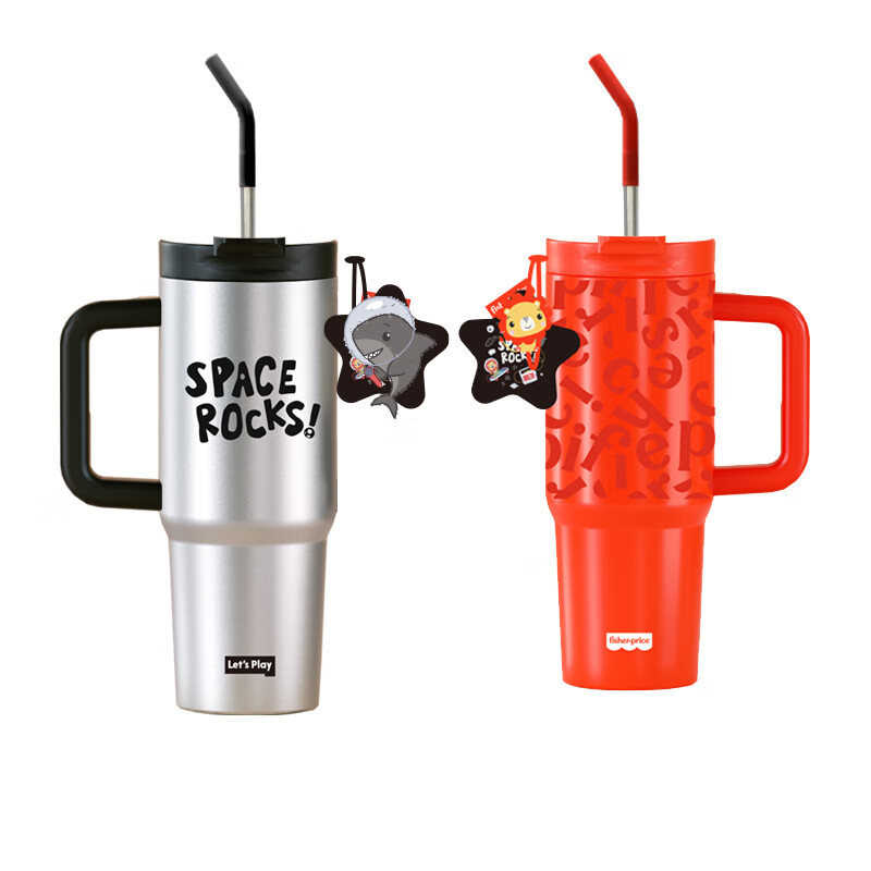 费雪(Fisher-Price) 900ml冷萃双饮冰灞杯 FP-B013钢本色