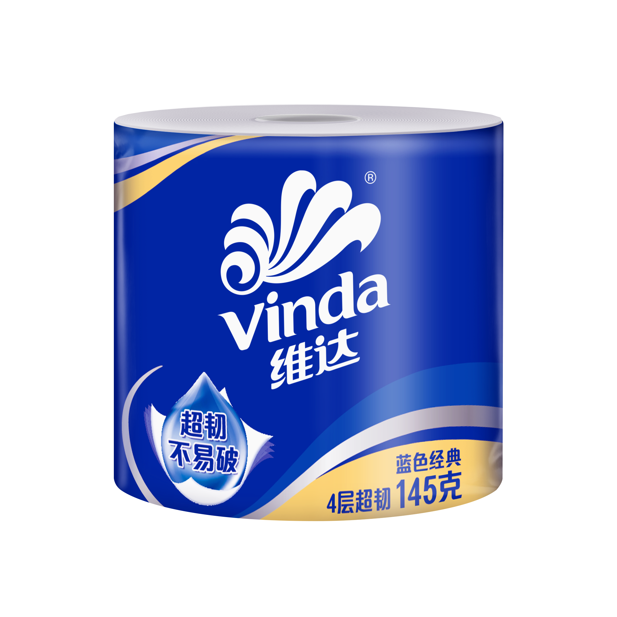 维达VD4169 蓝色经典有芯卷纸4层145克27卷-箱装高清大图