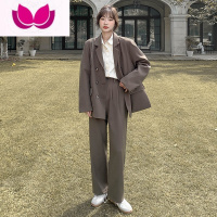 七斓2023秋新款正装小西装网红套装女英伦风高级感设计感小众西服外套 S 摩卡色
