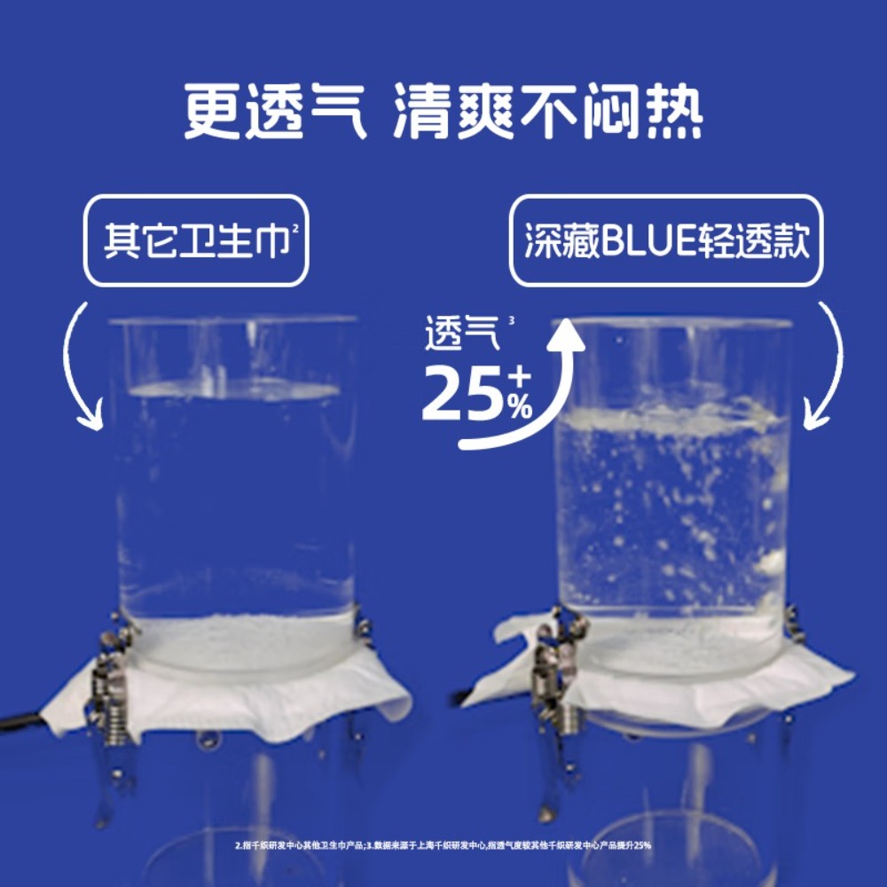 她研社日用夜用卫生巾安睡裤 干爽吸收快纯棉绵柔姨妈巾 深藏blue轻透款420mm4片装*3