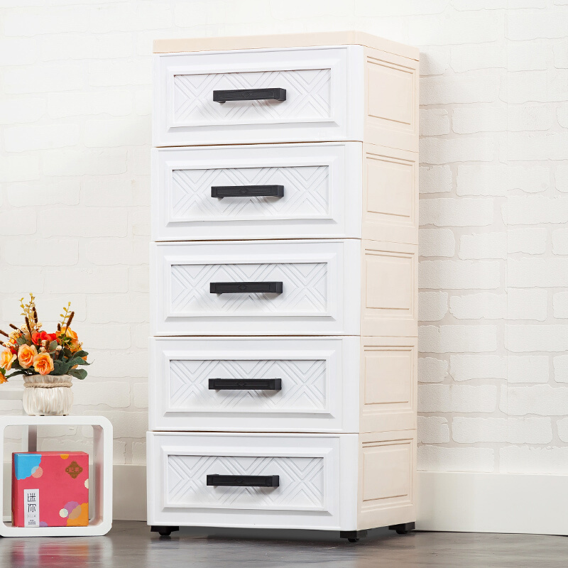 优百思欧式抽屉式收纳柜子加厚塑料婴儿童宝宝衣柜5层整理置物箱