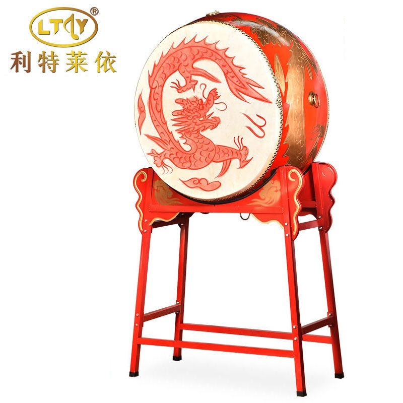 利特莱依 24寸立式牛皮鼓龙鼓战鼓+鼓架常规款
