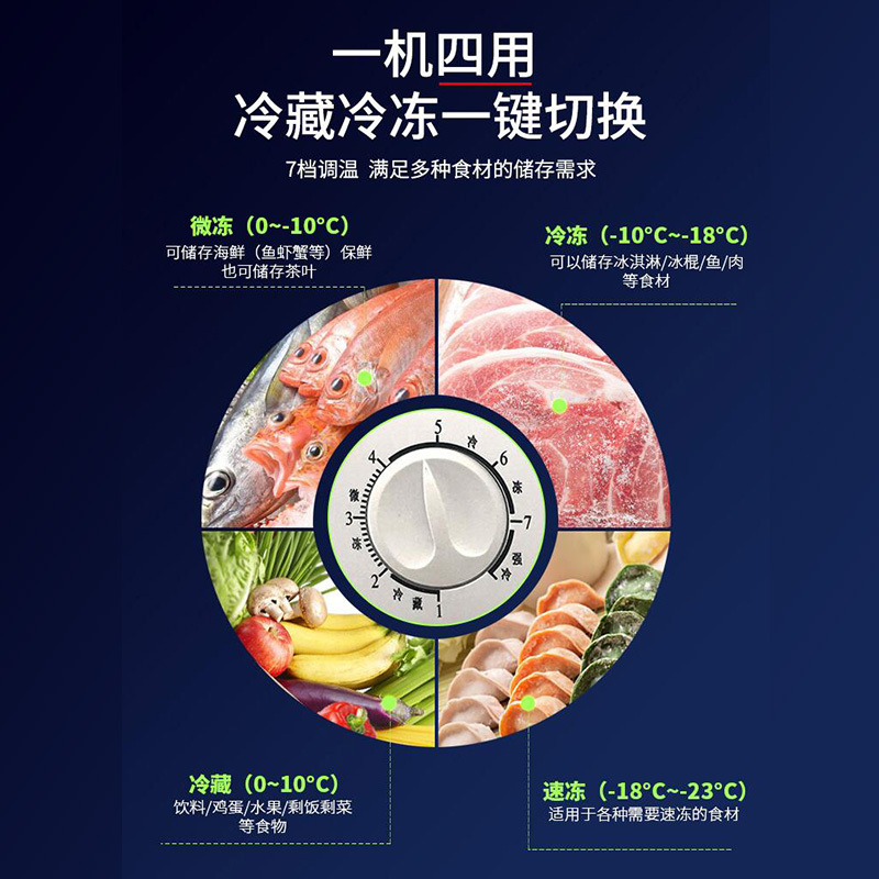 澳柯玛(AUCMA)商用卧式茶叶大容量冰柜 冷藏冷冻转换顶盖门 批发雪糕冷柜低温-26℃ BC/BD-828SNA