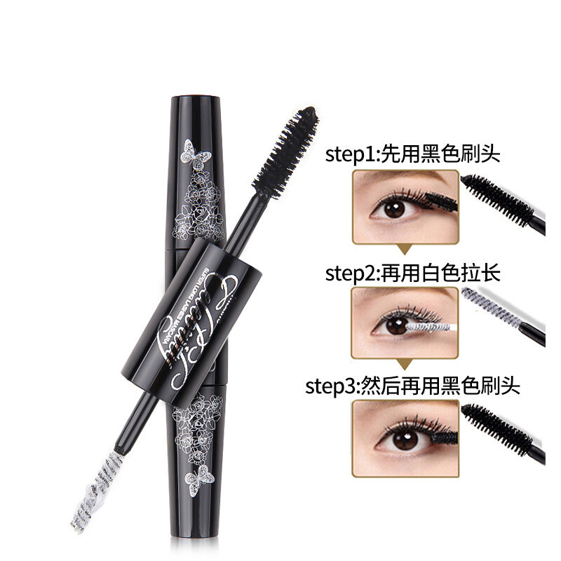 Mistine 蜜丝婷4D睫毛膏黑管浓密款5.5g 黑色系双头防水防汗不晕染 浓密纤长持久加长 泰国正品