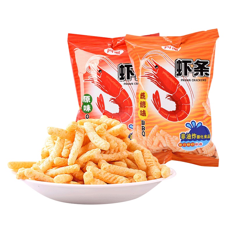 四洲原味虾条40g4袋大包装成人怀旧零食儿童休闲膨化小吃大礼包参数