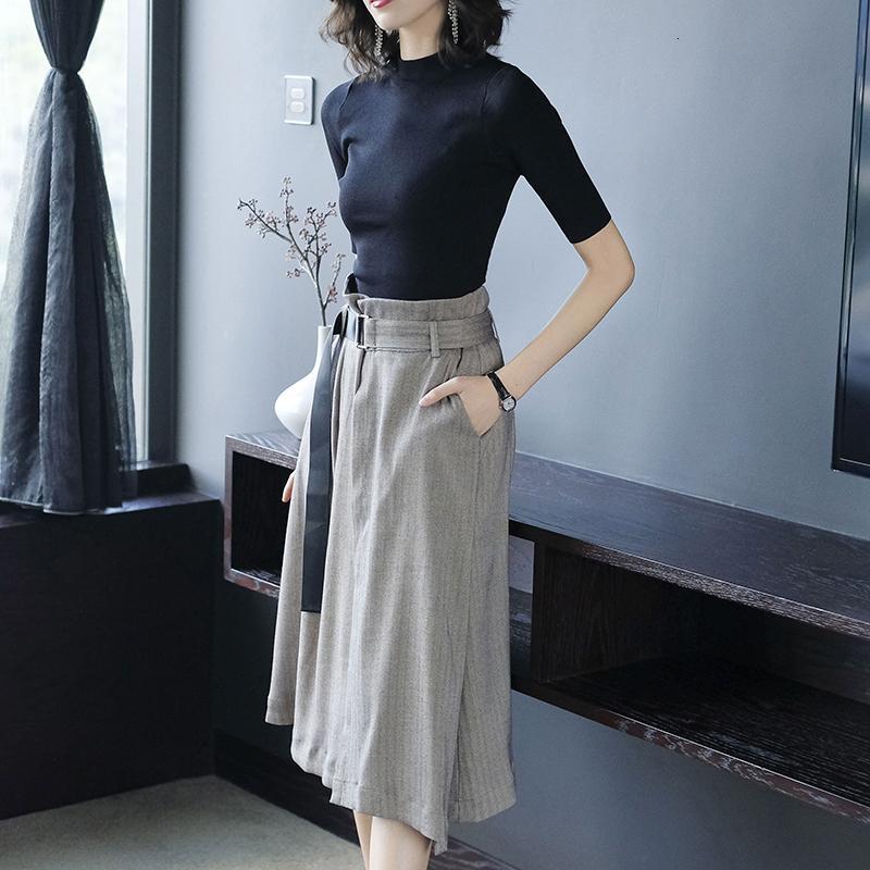 洋气裙子套装女秋装2018新款时髦针织上衣两件套裙休闲气质连衣裙