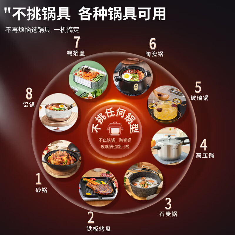 芙伦特商用电磁炉 柜式四头煲仔炉 商用麻辣烫煲仔饭多头灶四眼 平面灶柜式款 工程款FLT-DCSTBZLG4-3.5DW高清大图