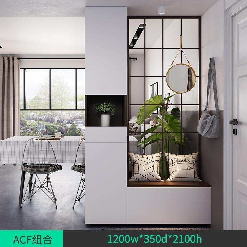 森美人北欧屏风隔断铁艺客厅进装饰带置物架厅鞋柜玄关柜定制家具 ACF组合*组装其他结构