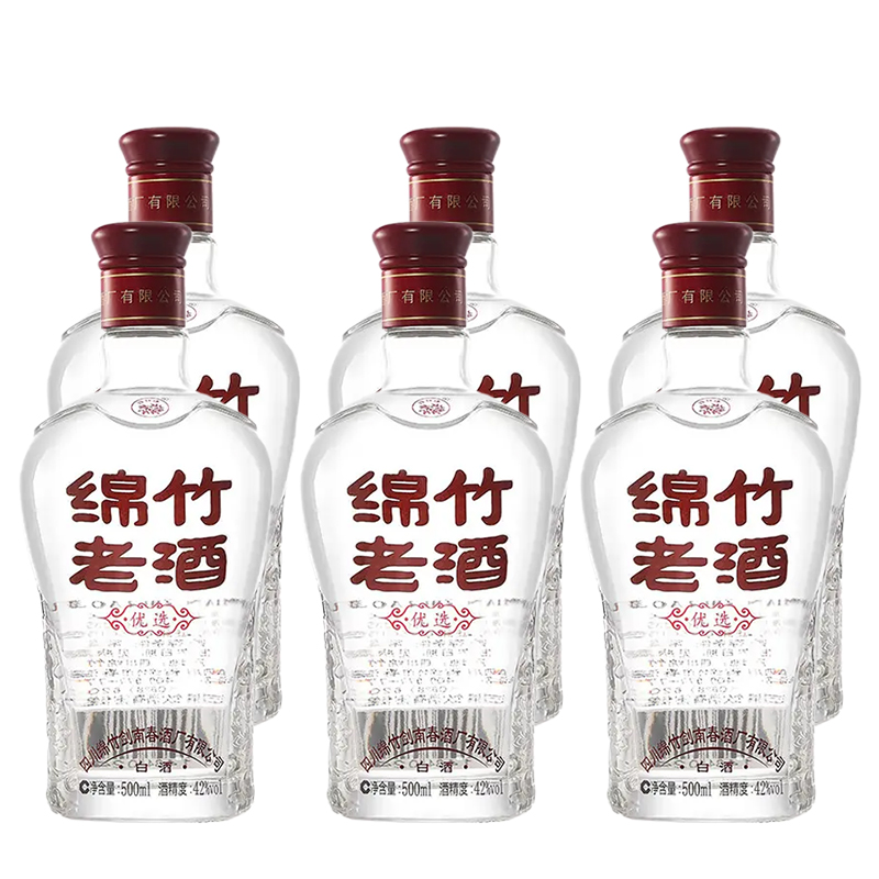 剑南春绵竹大曲老酒优选42度500ml*1瓶浓香型白酒光瓶高清大图