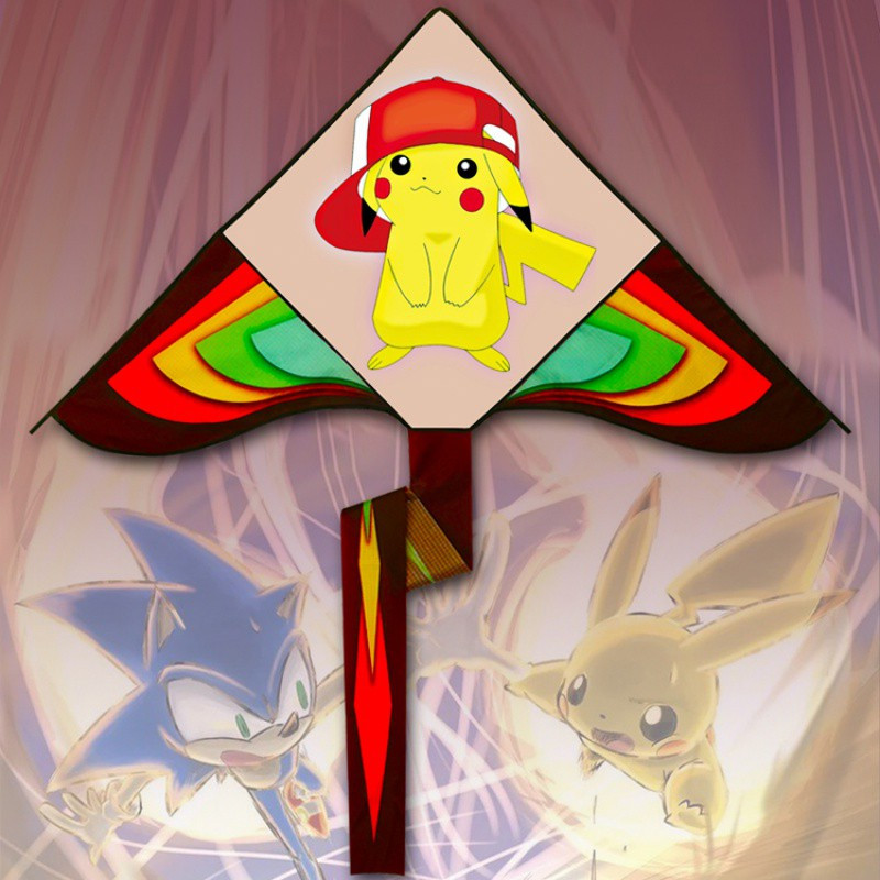 潍坊风筝卡通动画皮卡丘儿童微风易飞节假日户外运动放飞风筝玩具创意