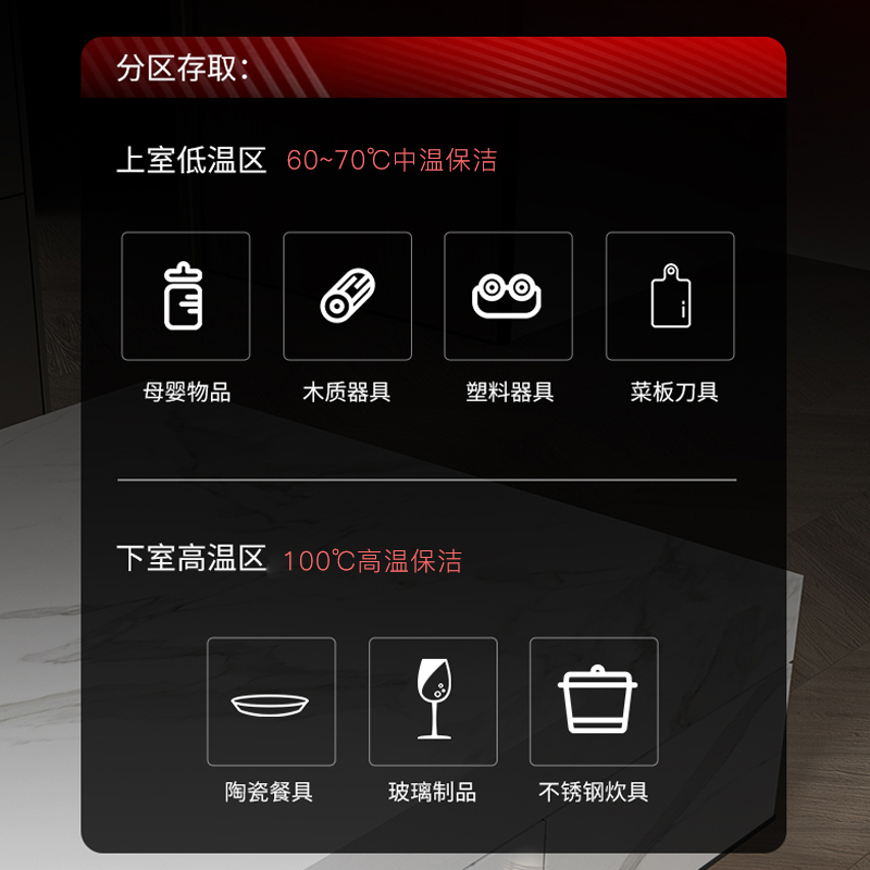 欢呼好太太消毒柜嵌入式二星级家用高温三抽大容量厨房碗筷餐具消毒碗柜A1313高清大图