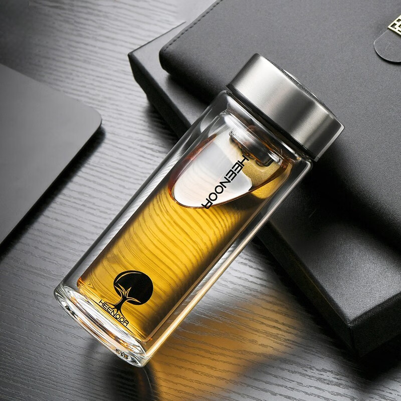 希诺(HEENOOR)带盖过滤双层玻璃杯345mlXN-6702高清大图