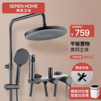 SEREN HOME 赛恩卫浴淋浴花洒套装卫生间满天星大顶喷置物含喷枪淋浴器洗澡龙头