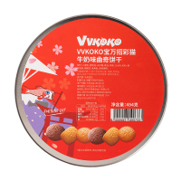 VVKOKO宝万招彩猫牛奶味曲奇饼干454g*1 苏宁自营零食曲奇饼干网红饼干进口零食小吃休闲食品过年铁罐礼盒