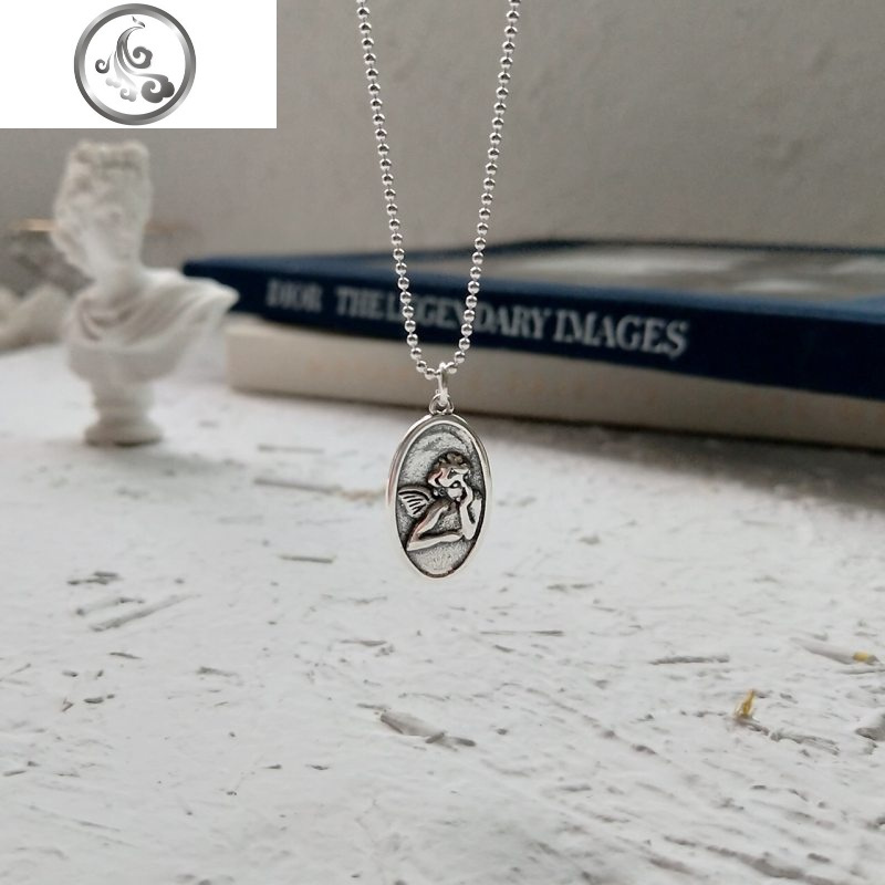 纯银毛衣链长款百搭简约2019年新款网红大气硬币项链女大吊坠银饰 天使项链（链长：60cm）