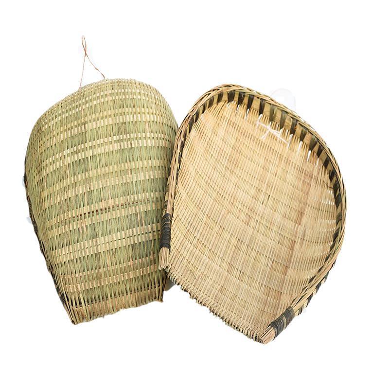 手工竹编簸箕方筲箕家用商用沥米晾晒洗菜大号青竹筛收纳圆竹篮子