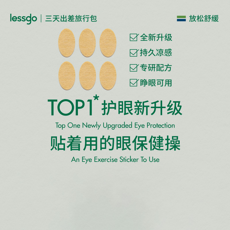 lessgo利事多叶黄素护眼贴缓解眼疲劳成人学生儿童后明目贴辰穴位润目贴高清大图