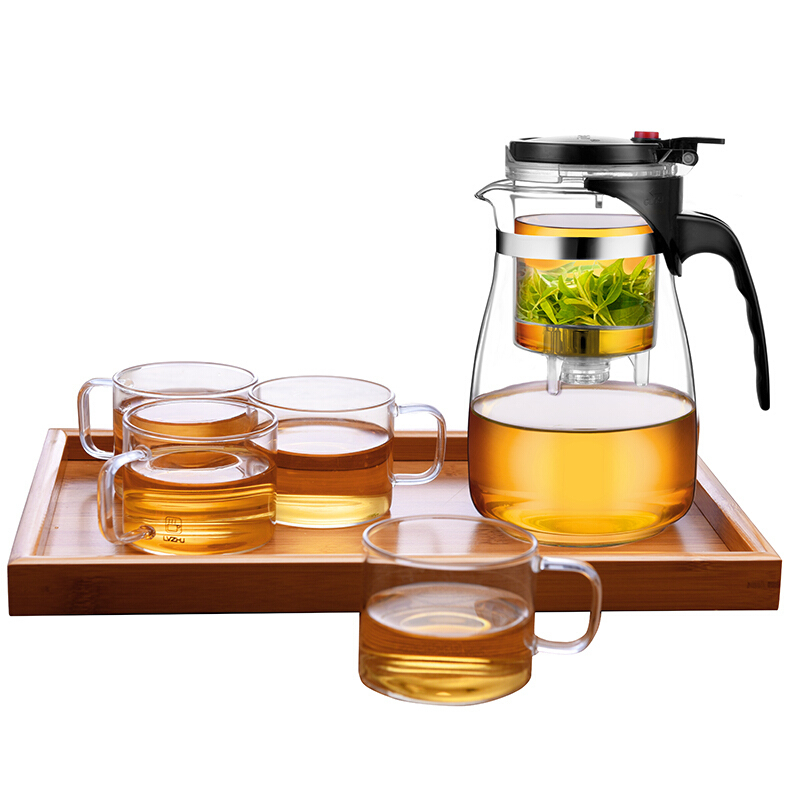 cuk 绿珠lvzhu Q739 1000ml飘逸杯玻璃茶具整套 泡茶壶煮茶器耐热 烧水过滤茶壶
