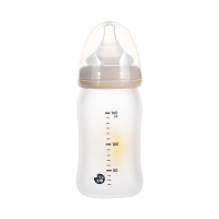 贝亲自然实感宽口径硅橡胶护层彩绘奶瓶160ml(苹果)-00549