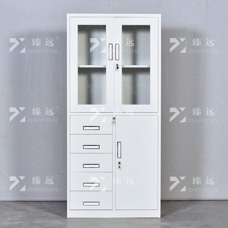 臻远ZY5011008钢制矮柜抽屉柜多抽资料柜储物收纳柜 偏五斗器械柜
