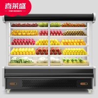 喜莱盛品牌自营 风幕柜水果保鲜柜商用展示柜冷藏饮料柜超市酸奶柜蔬菜点菜柜2.5m 风冷升级款（带玻璃门）