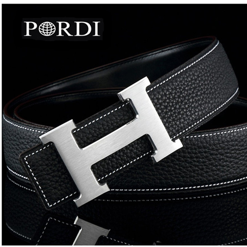 pordi宝迪品牌皮带男头层牛皮腰带新款h铜扣裤带