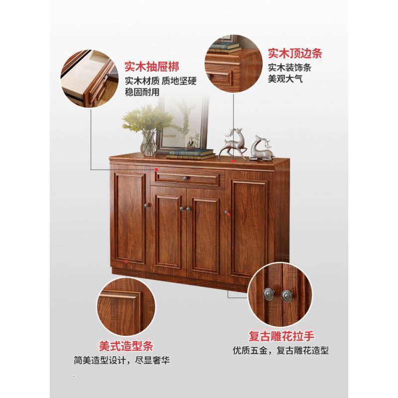 森美人中式实木框鞋柜家用阳台储物柜隔断柜口厅柜收纳大容量玄关柜高清大图