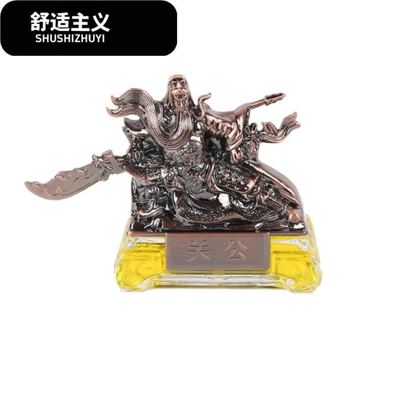 汽车香水座式招财关公 水晶车载摆件 车用饰品创意车饰用品