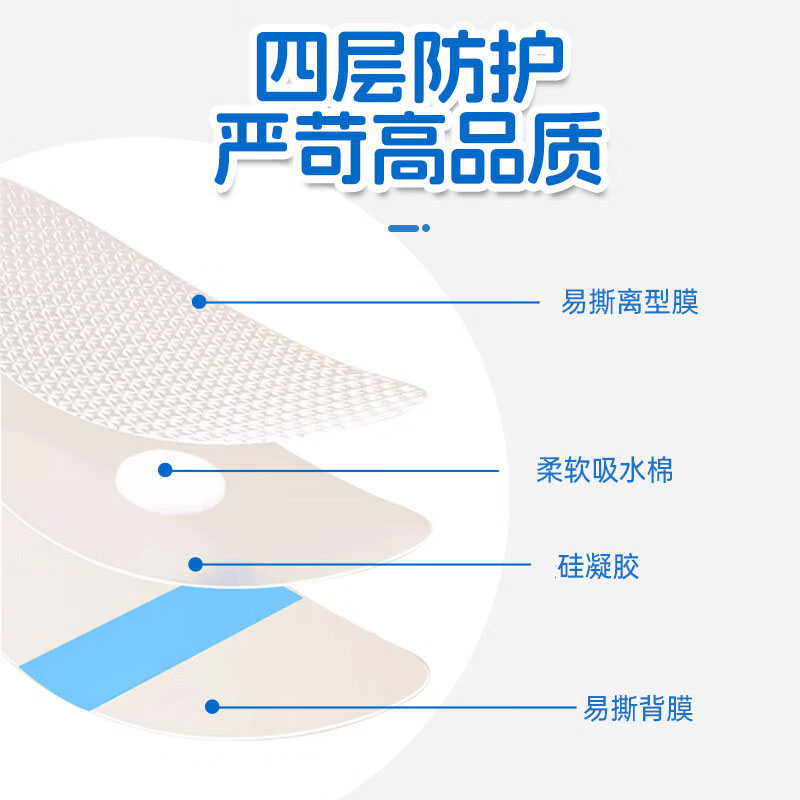 海氏海诺 30贴装儿童宝宝洗头洗澡游泳透明贴透气护耳透明PU膜防水耳贴高清大图