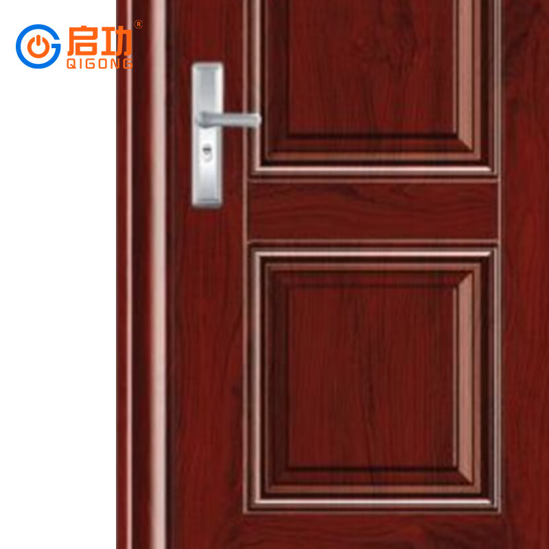 启功钢质防盗门单位小区住宅民房入户不锈钢防盗门平开门每套高清大图