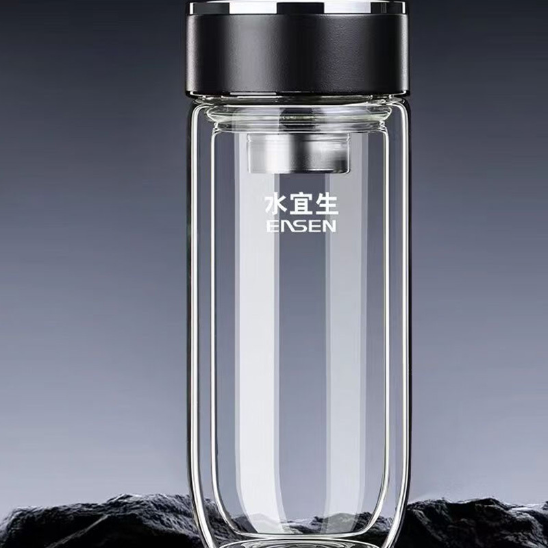 水宜生玻璃杯300ml手感扎实茶漏设计G618高清大图