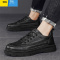 聚范男鞋夏季镂空透气工作低帮黑色马丁靴英伦风男士商务正装休闲皮鞋