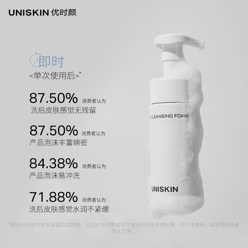 优时颜Uniskin 净颜清润洁面泡150ml+130ml(补充装)高清大图