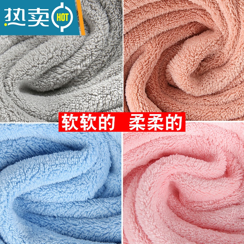 敬平干发帽吸水速干女浴帽擦头发的干发毛巾长发包头加厚洗头器 [推介款-2条装]海棠粉-皮小猪+懒小猪天蓝高清大图