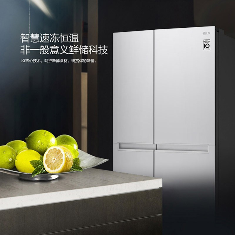 LG S651SW12 655L双对开智能变频冰箱 风冷无霜 速冻恒温果蔬保鲜 智能变频压缩机 珠光白高清大图