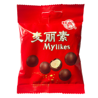 梁丰 麦丽素夹心巧克力豆15g*30包 经典怀旧零食糖果