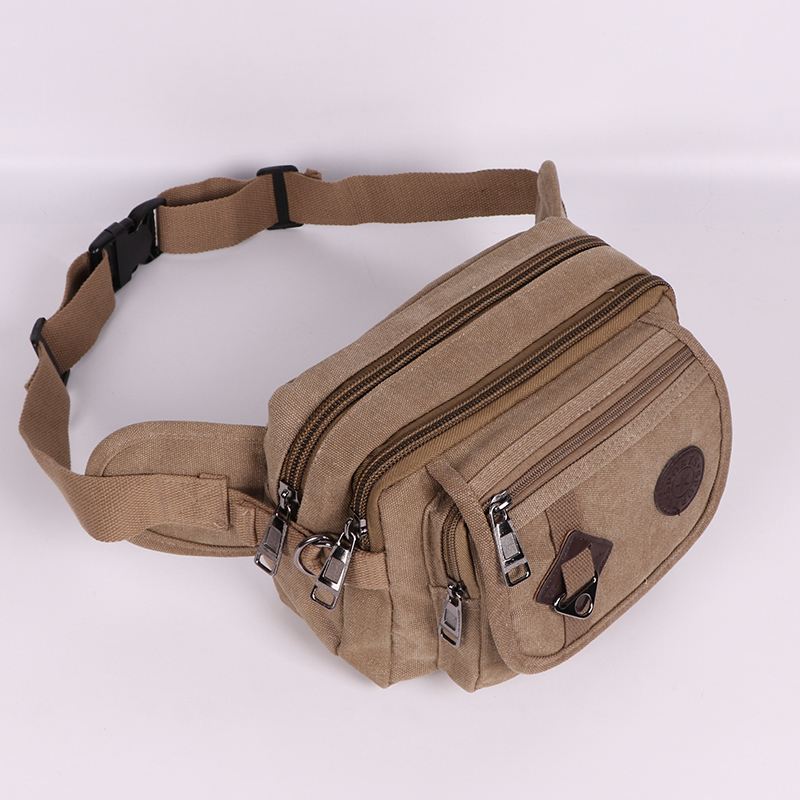 派尼美特新款帆布腰包男腰包大腰包帆布生意包包胸包收银包韩版腰包