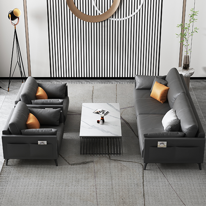 臻远 ZYJJ-80182简约办公沙发洽谈接待沙发休闲沙发组合 西皮三人位高清大图