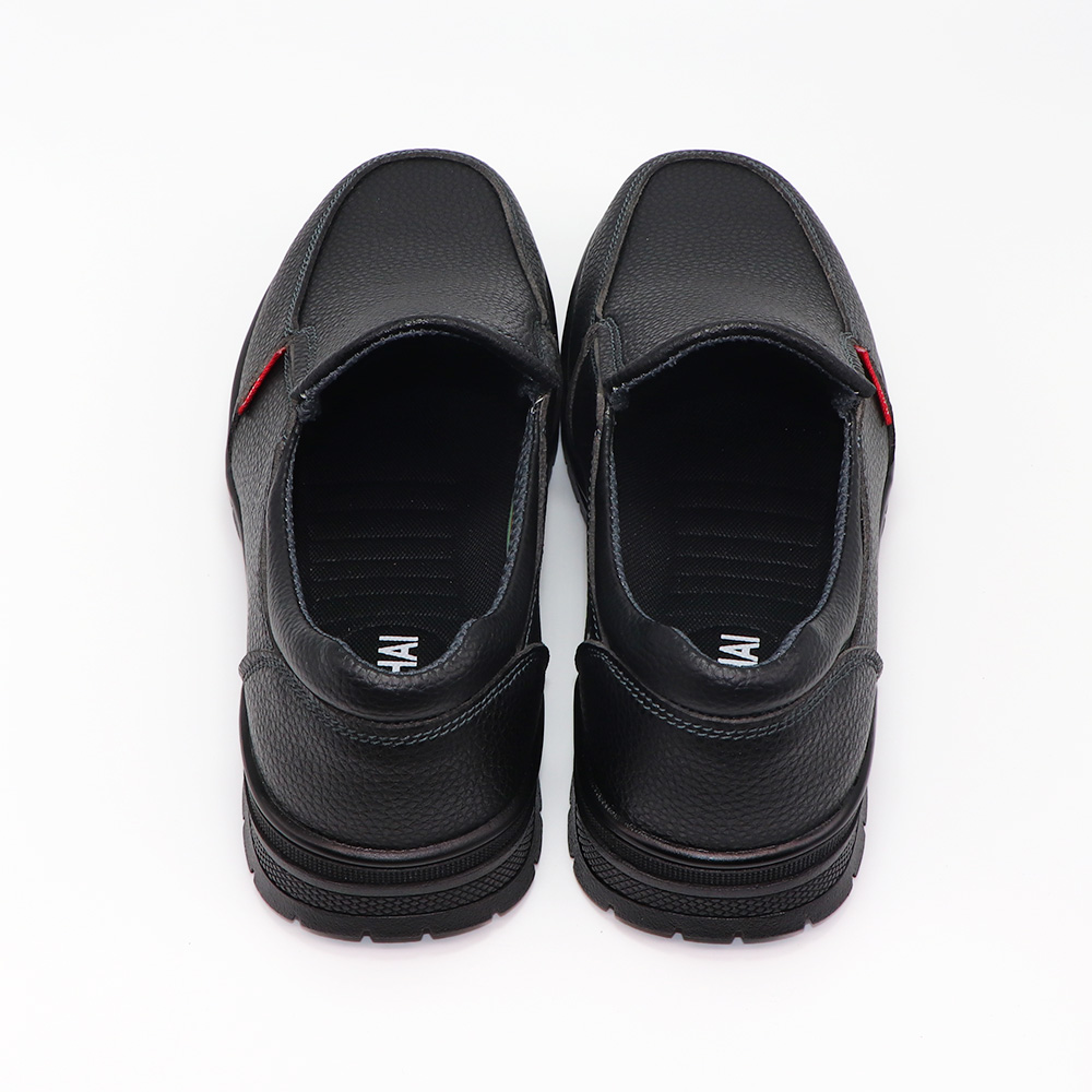 申海安全防护鞋 6608牛软面皮压花 黑色 35-47码 双高清大图