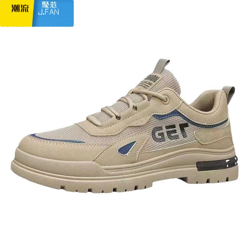 聚范秋季男鞋2024新款网面透气防滑男士工作鞋百搭休闲工装鞋潮流板鞋高清大图