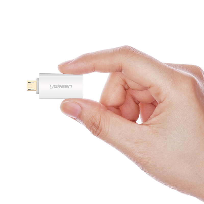 绿联 OTG数据线转接头 Micro USB转USB2.0转换头 通用华为小米oppo荣耀手机接U盘 30529 白