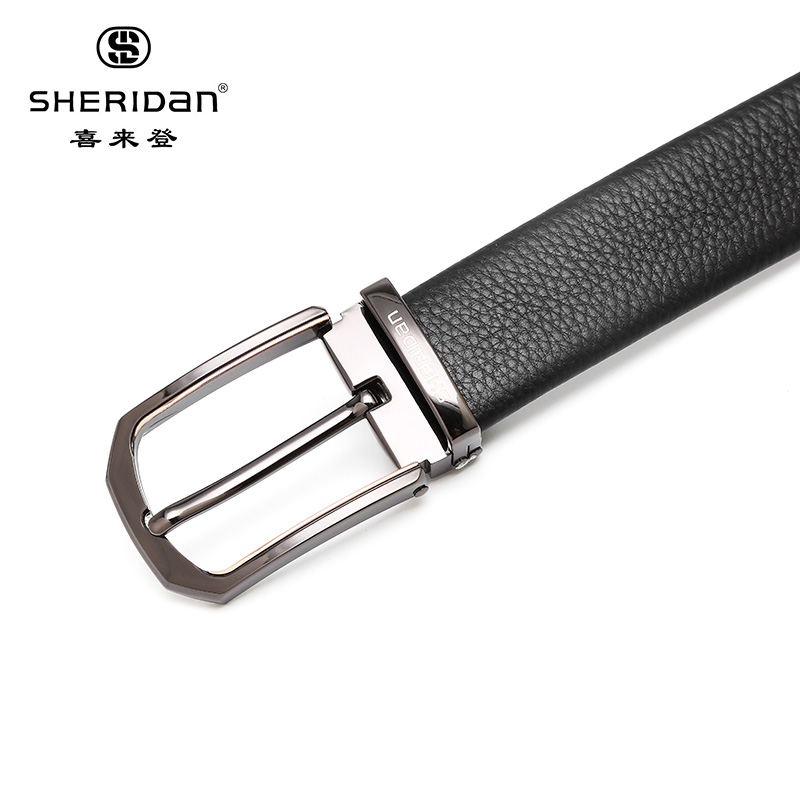 喜来登SHERIDAN 男士针扣头层牛皮皮带高清大图