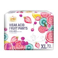 宜婴 弱酸水果小内裤XL72片 婴儿超薄干爽拉拉裤 男女宝宝尿不湿[12-17kg]