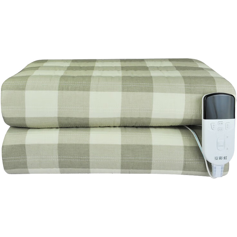 彩虹电热毯1.8*1.5m双人双控双温纯棉1558(颜色随机)