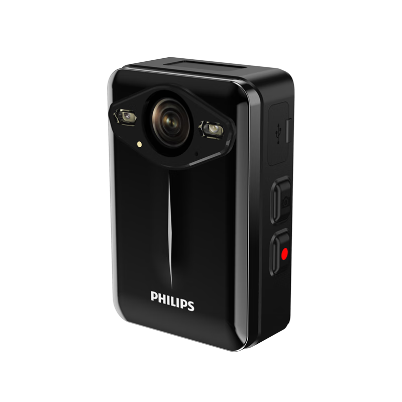 飞利浦(PHILIPS)执法记录仪VTR8003 高清防爆胸前随身红外夜视手机互联 黑色64G高清大图