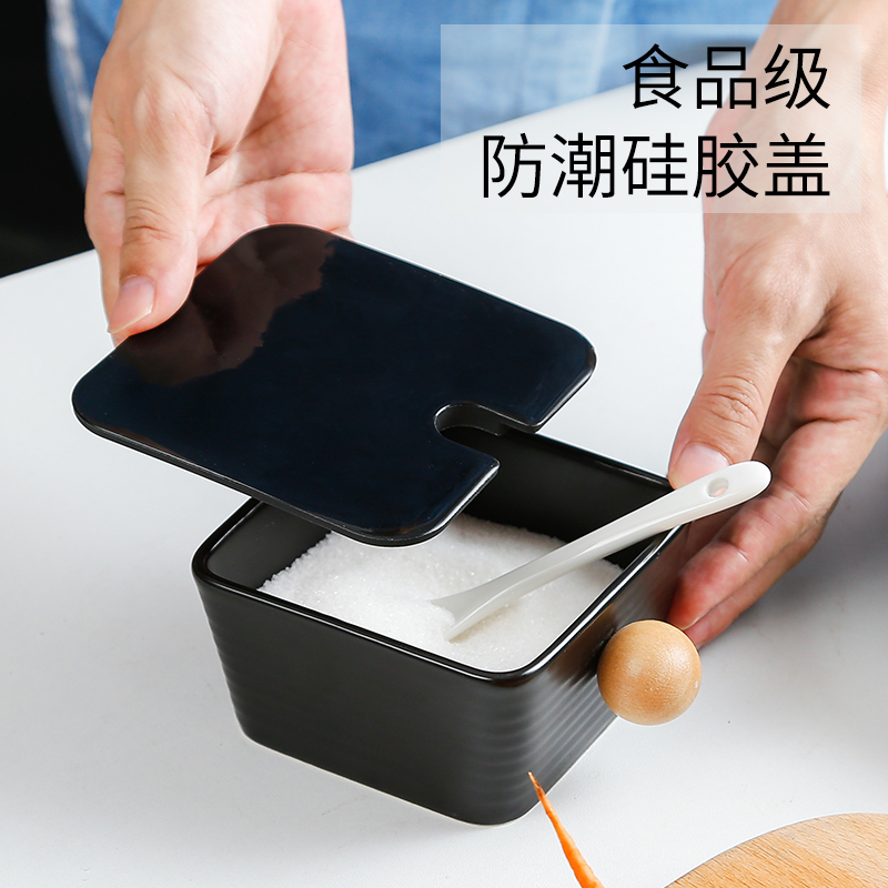 北欧轻奢陶瓷调味料盒防潮玻璃油瓶烘焙精灵家用调味罐辣椒油瓶胡椒研磨器 铁架十五头一体罐色釉白分三个件