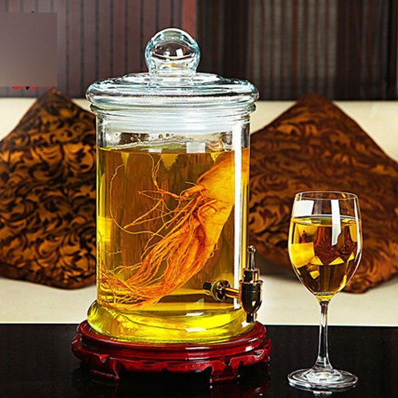 玻璃泡酒瓶带龙头10斤酵素桶酿葡萄酒坛子密封罐药酒缸多色多款生活日用家庭清洁生活日用收纳用品收纳桶